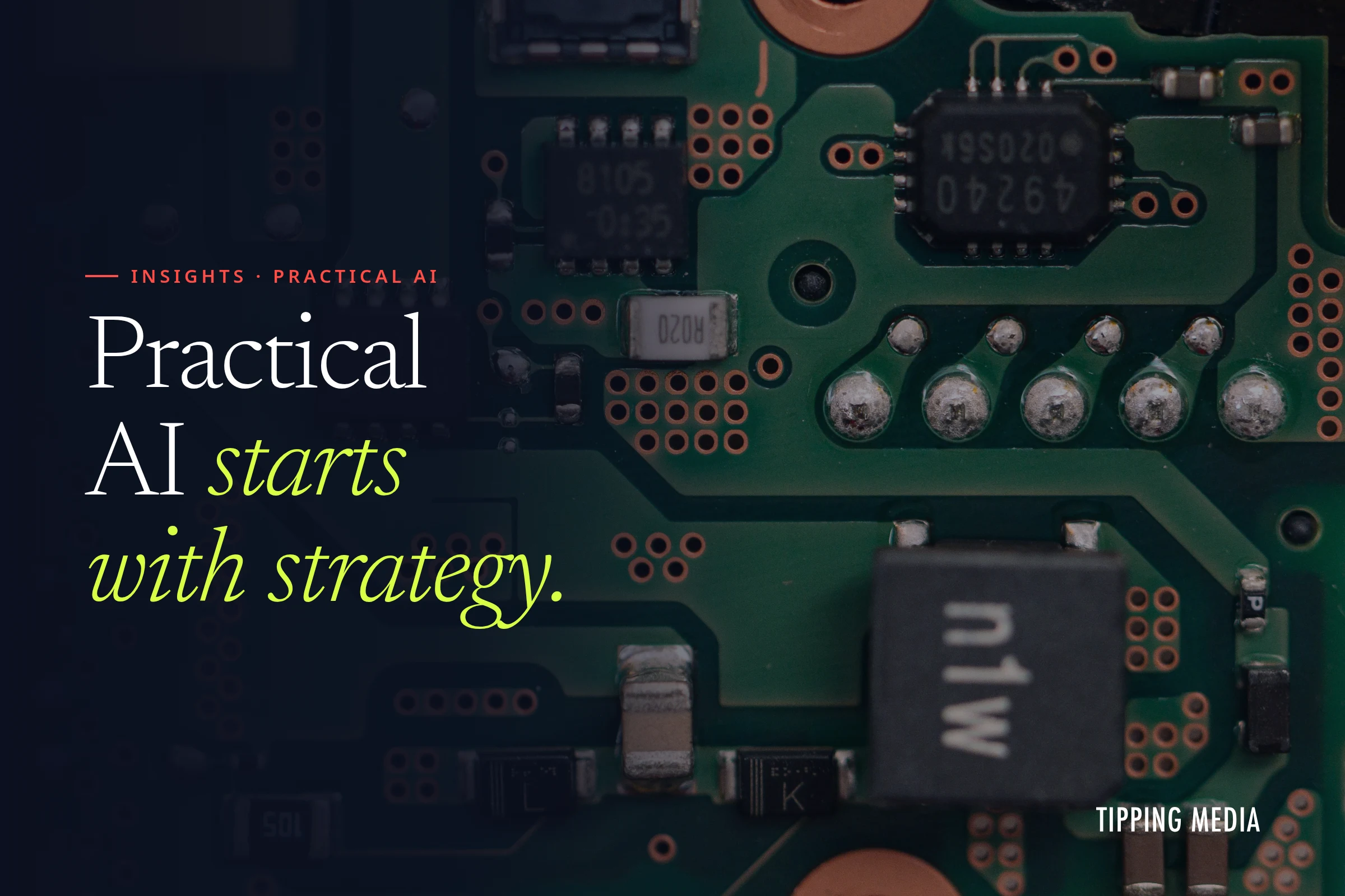 Close-up of a green circuit board with electronic components